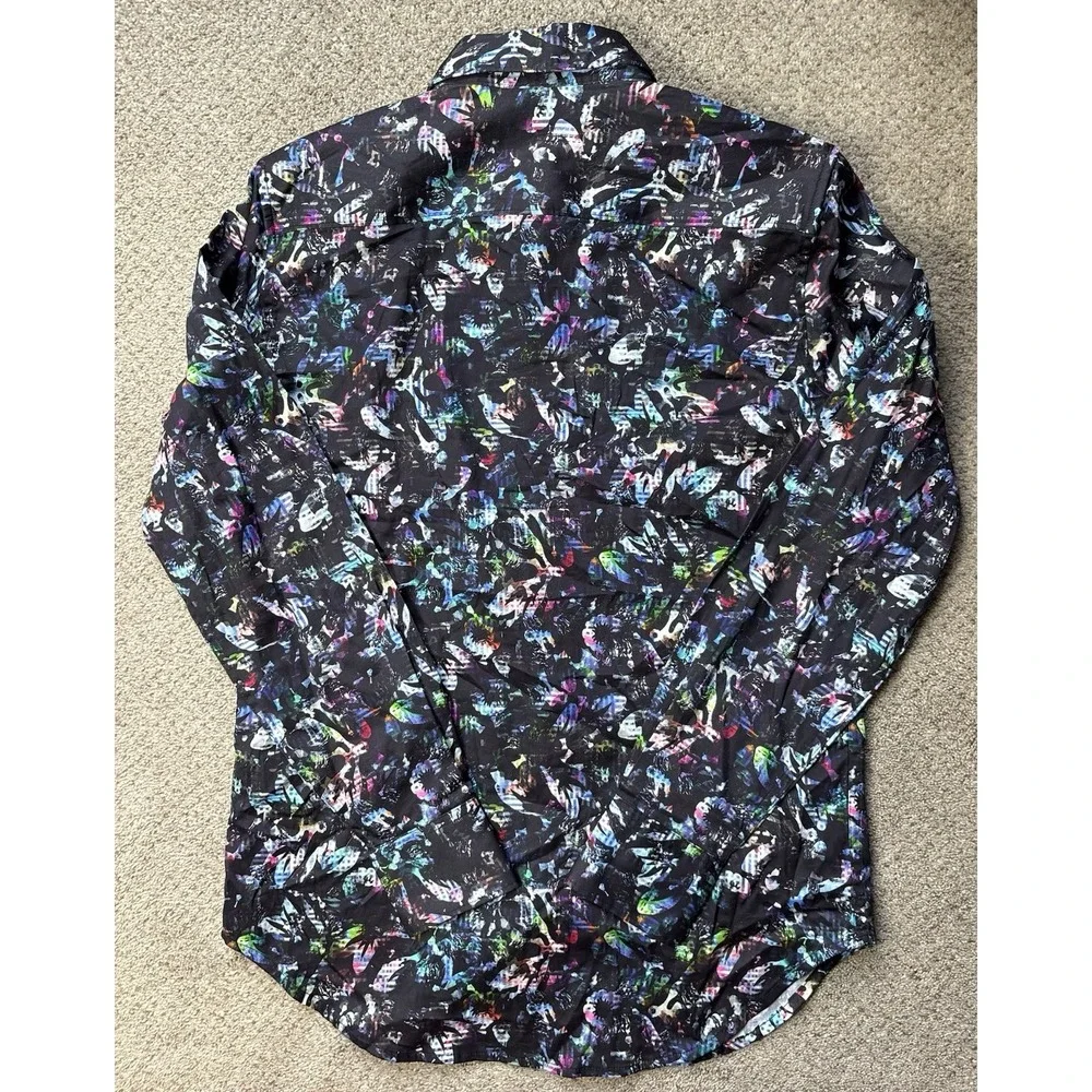 New Robert Graham Mens XS Highland 2 Long Sleeve Shirt Colorful Abstract Art